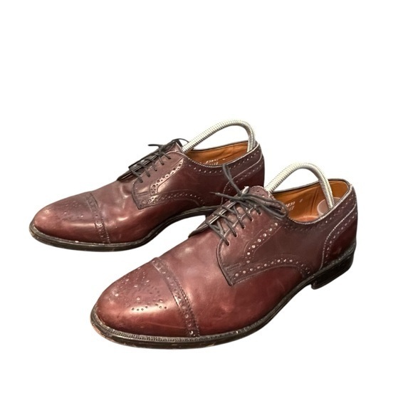 Allen Edmonds Sanford 5277 Burgundy Brown Cap Toe Oxford Dress Shoes Men's 9.5 D - Picture 6 of 14